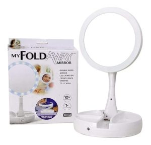 Portable Makeup Mirror Makeup Light With 10X Magnification, My Fold Jin