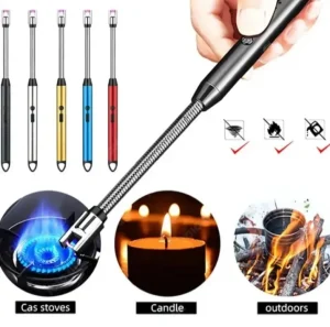 USB Rechargeable Flameless Arc Lighter Flexible and Windproof for Candles, Hiking, Camping, Kitchen, Fireplaces with a gift