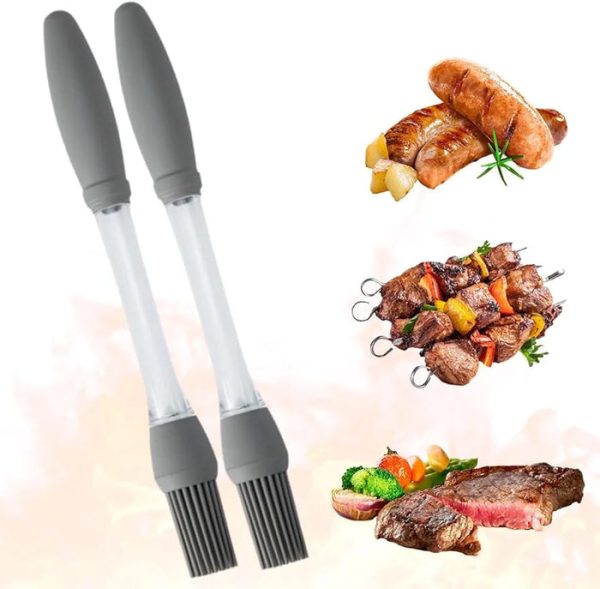Push Oil Silicone Brush, High Temperature Resistant Silicone Oil Brush, Silicone Grill Seasoning Brush with a gift