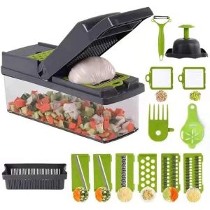 Vegetable Chopper 14 In 1, Fruit, Vegetable Tools Manual Multifunctional Food Chopper Container For Different Kind Of Vegetables And Fruits WITH A GIFT