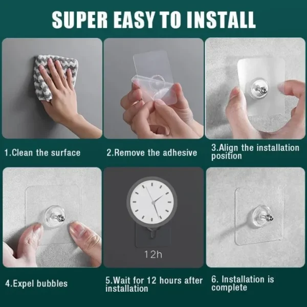 10pcs Strong Self Adhesive Punch Free Wall Hooks Nail Mounting Rack Screw Rod Seamless Screw with gift