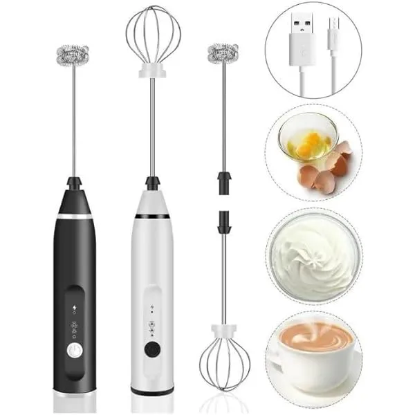 Rechargeable Coffee Beater Electric Milk Frother | USB Charging Handheld Coffee Mixer for Creamy Latte & Cappuccino | Portable Egg Beater & Drink Foamer with a gift