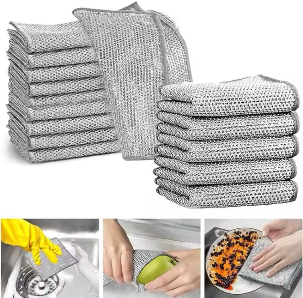 Kitchen Steel Mesh Wire DishWasher Cleaning Cloth pack of 5 pieces