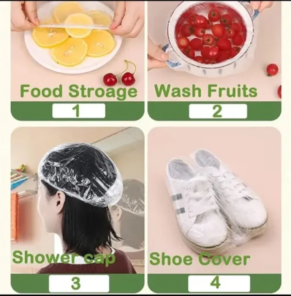 Reusable Elastic Food Storage Covers Disposable Food Plastic Bags 100 pcs with a gift