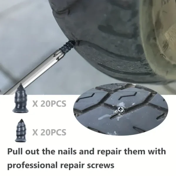 Tire Repair Screw, Vacuum Tyre Repair Nails for Car Trucks Motorcycle Scooter Bike, Wheel Repair Punctures Kit Patches with a gift