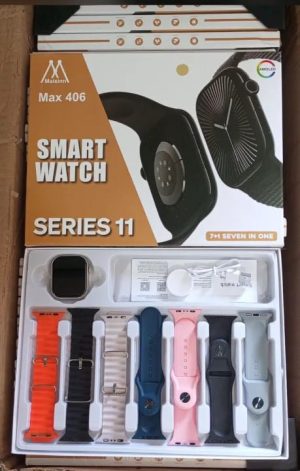 Maixinn Smart Watch Series 11 (Max 406) 7 in 1 Combo AMOLED Display | Bluetooth Calling & Wireless Charging with offer