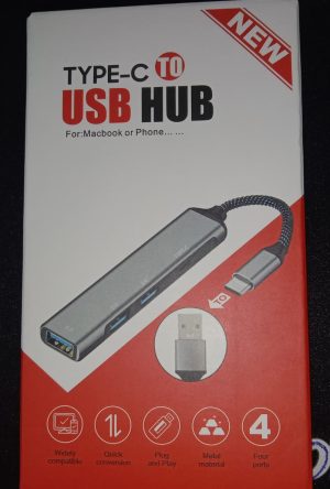 A 4-port USB-C metal hub allows you to connect like flash drives, mice, and keyboards to your MacBook and phone. with a gift