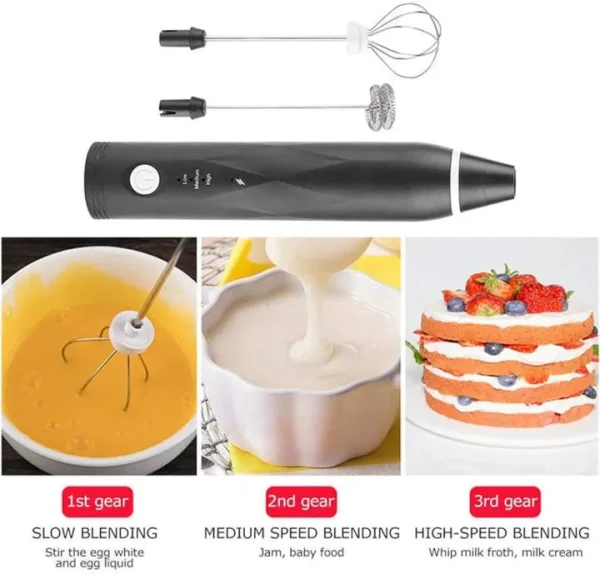 Rechargeable Coffee Beater Electric Milk Frother | USB Charging Handheld Coffee Mixer for Creamy Latte & Cappuccino | Portable Egg Beater & Drink Foamer with a gift