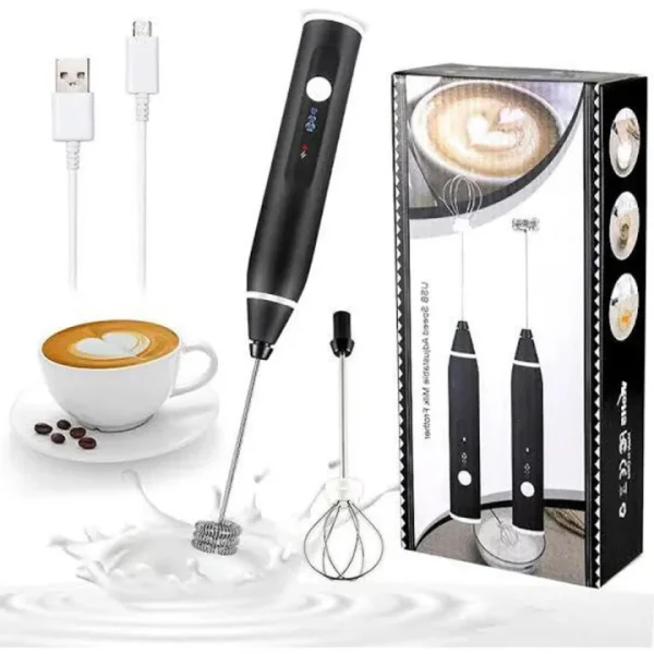 Rechargeable Coffee Beater Electric Milk Frother | USB Charging Handheld Coffee Mixer for Creamy Latte & Cappuccino | Portable Egg Beater & Drink Foamer with a gift