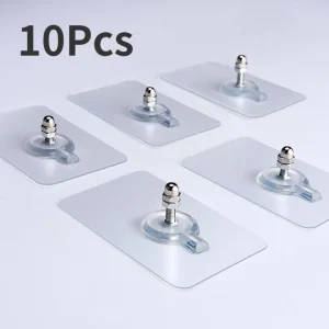 10pcs Strong Self Adhesive Punch Free Wall Hooks Nail Mounting Rack Screw Rod Seamless Screw with gift
