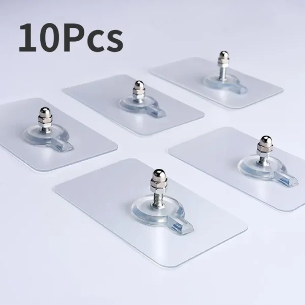 10pcs Strong Self Adhesive Punch Free Wall Hooks Nail Mounting Rack Screw Rod Seamless Screw with gift