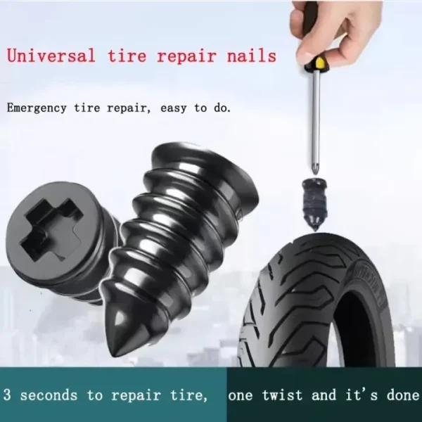 Tire Repair Screw, Vacuum Tyre Repair Nails for Car Trucks Motorcycle Scooter Bike, Wheel Repair Punctures Kit Patches with a gift