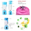 USB Chargeable Juicer 6 Blades 380ml Bottle Cup - Smoothie Maker - Travel Juicer - Rechargeable with Charging Cable with a gift